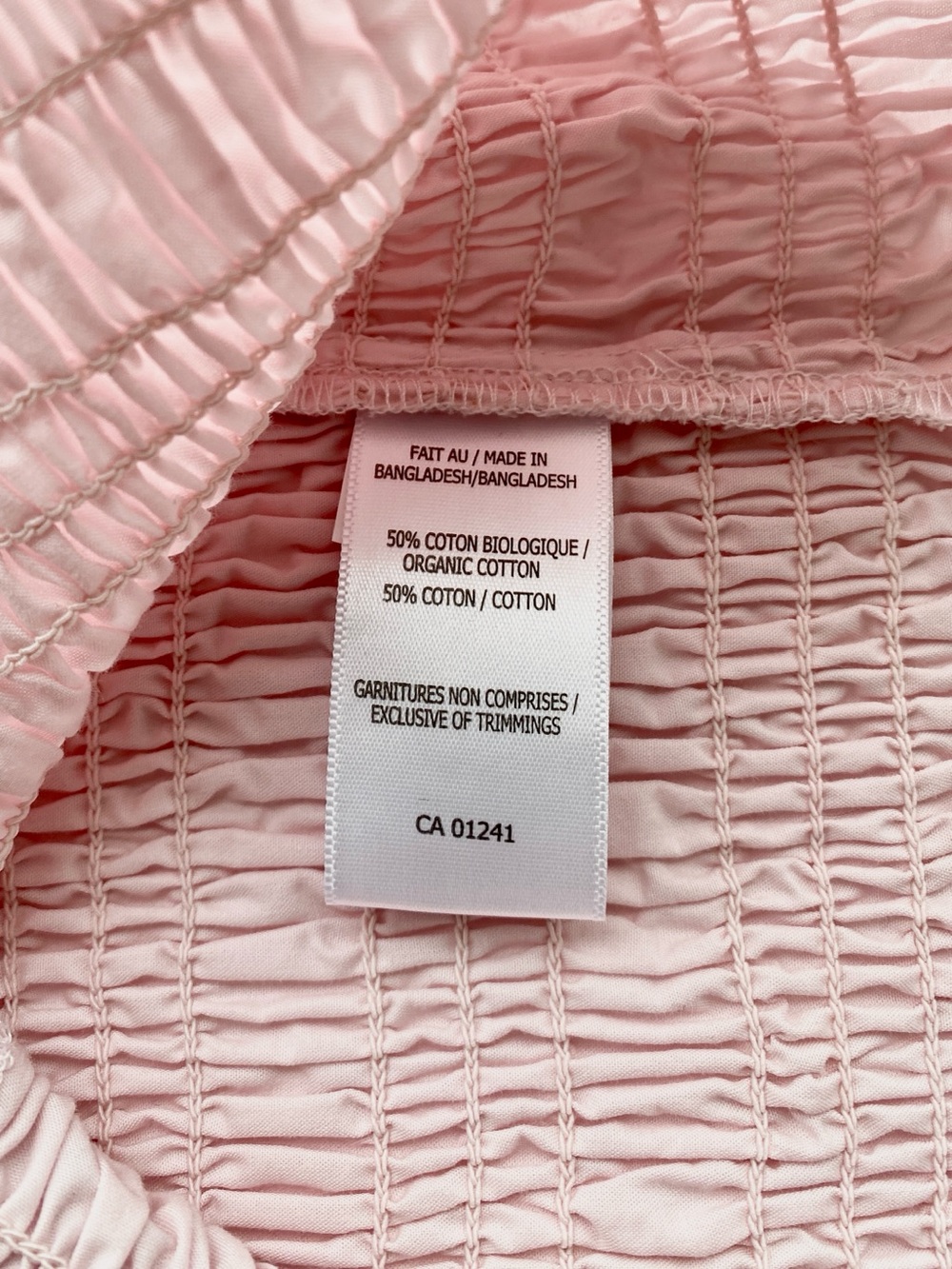 NWOT Simons 100% Cotton Light Pink Cropped Smocked Ruffle-Trim Tank - Picture 4 of 4